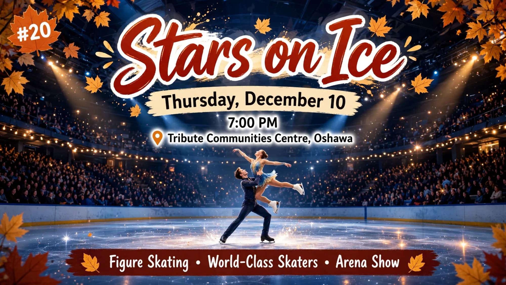 Stars on Ice poster: a pair of figure skaters performing a lift under spotlights